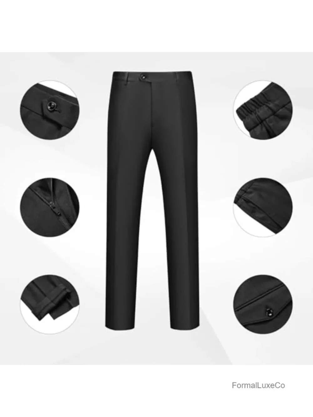 Men's 2-Piece Slim Fit Suit Set One Button Blazer Jacket & Pants Tuxedo